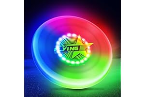 USMEI Led Frisbe-e Leuchtend, Ultimate Frisbe-e mit 7 Dynamische Modi, 7 Farben, Wiederaufladbar Blink Frisbe-escheibe, Wasserdicht Wurfspielzeug Frisbe-e für Kinder und Erwachsene,175g