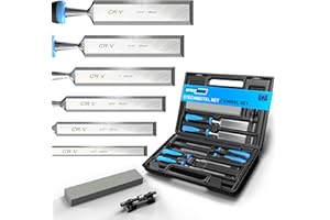 EFFEKTWERK Zestaw Dłut do Drewna - 8-Częściowy - Zestaw Dłut z Osełką i Środek do Szlifowania Dłut - Zestaw Dłut do Drewna - Zestaw Dłut do Obróbki Drewna