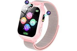 PTHTECHUS Smartwatch Kinder - 1.68'' Uhr Telefon für Mädchen Jungen mit Anruf, SOS, 18 Spiele, Musik, Kamera, Wecker, Taschenlampe, Kinderuhr Telefonieren Smart Watch Kids Geschenk
