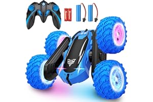 SIMPIM Remote Control Car, 2.4GHz Electric Racing Stunt Car, Double-Sided 360° Roll and Turn Function, RC 4WD High Speed Offroad for 6 7 8 9 10 11 12 Year Old Boys Toys