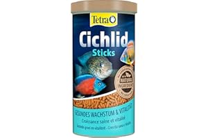 Tetra Cichlid Sticks - Mangime per tutti i ciclidi e altri pesci ornamentali di grandi dimensioni, bastoncini galleggianti, lattina da 1 L