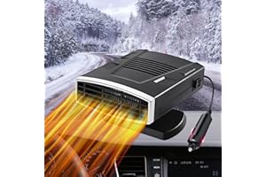 KQLHLHDYZ Riscaldatore per auto, 12 V 200 W, riscaldamento rapido, riscaldatore per auto con presa accendisigari, riscaldamento e raffreddamento 2 in 1, sbrinatore portatile per parabrezza con base