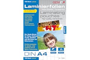 ‎GENIE Genie Laminierfolien DIN A4 (80 Micron) 100er Pack