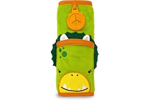 Trunki Coussin Sangle pour Ceinture de Sécurité Enfant – SnooziHedz Dino le Dinosaure (Vert)