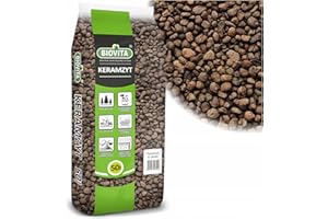 BIOVITA DECORATIVE STONES & GARDEN MINERALS BIOVITA Tongranulat zur Drainage 4-8 mm – Blähton Granulat für Zimmerpflanzen 50L