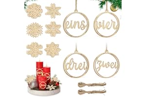 BGTLJKD Adventszahlen 1-4, Adventskranz Zahlen für Kerzen & Kerzenhalter, Adventskranz deko, Advent Kerzen Deko, Holz Deko für Adventszahlen Nummern, Holz Nummern Schriftzug fur Advent Kerzen Deko