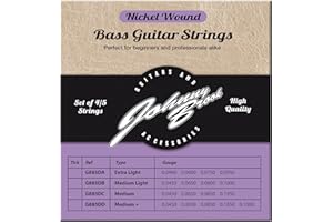 Johnny Brook Set Of 4 Nickel Wound Bass Guitar Strings (Medium Gauge)