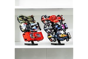 Brickify Elevador de exhibición de estante compatible con LEGO Speed Champions - Coches no incluidos - Muestra tu colección - Solución de visualización que ahorra espacio (paquete de inicio)