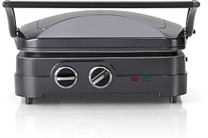 Cuisinart Grill and Griddle, Sandwich toaster, panini press, contact grill, electric griddle, Non-stick removable plates, dishwasher safe, Health grill, less oil, Midnight Grey