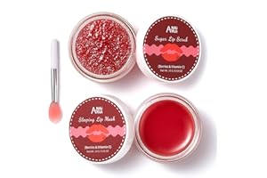 ‎ANAIRUI ANAiRUi Lippenpflegeset - Lippenbalsam-Maske und Lippenzucker-Peeling-Set - Lippenbehandlung über Nacht, Schlafmaske und Lippenpeeling-Peeling für trockene, rissige, schälende Lippen(Beeren + VC)