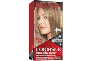 Revlon ColorSilk Colorazione Permanente Capelli Fai-da-te a Casa, Senza Ammoniaca e Arricchita con Cheratina, 60, Biondo Cenere Scuro