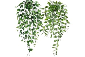 NANQWIN 2 Pack Artificial Plants Fake Plastic Greenery Shrub Bushes UV Resistant Plants Plastic Wheat Grass for Indoor Outdoor Home Garden Decoration (Shurb 9)