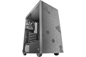 Mars Gaming MC-Q3, Case Semi-Tower ATX, Pannello Laterale Completo Vetro Temperato, Doppia Griglia Magnetica Anti-Polvere Anteriore + Superiore, Ventola FDB 120mm, Raffreddamento Liquido 360mm, Nero