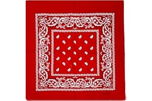 JOPHY & CO. Bandana 100% algodón unisex con estampado de cachemira y color liso, pañuelo bufanda para el pelo/cuello/muñeca/cabeza, COD.644