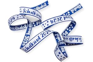 ‎ZAUBERDRUM Webband Schulkind 2024 in blau - 1,90 EUR/m - für Schultüten und Einschulungsgeschenke 17 mm breit - 1m lang