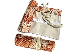 Sac a Crayon de Toile, DOITEM 72 Trous Pochette pour Crayons, Trousse de Crayons de Couleurs Sac Multi-usages (Crayons non Inclus)