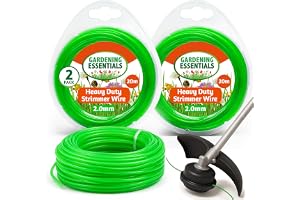 SOL 2pk Heavy Duty Strimmer Wire - 2mm Strong Cord - Universal Strimmer Line for Petrol & Electric Trimmers - 2pk x 20m