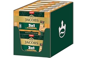 ‎JACOBS Jacobs 3in1 Caramel, Instant Kaffee Sticks, löslicher Bohnenkaffee mit Creamer und Zucker, 12 x 10 Sticks, 120 Getränke