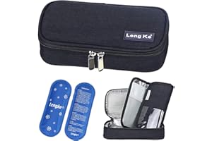 YOUSHARES Insuline Trousse - Sac de Voyage Isotherme pour Médicaments pour Stylo à Insuline Diabétique et Stockage de Flacons avec 2 Poches de Gel (Noir)