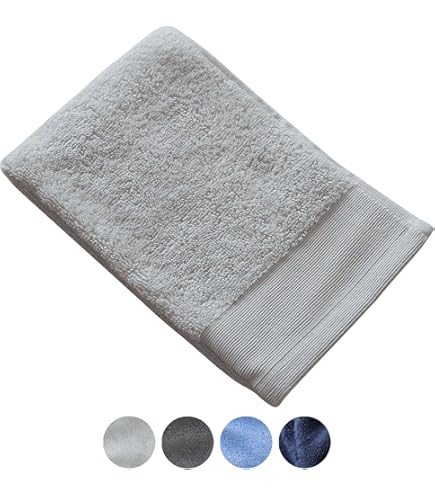 Jean & Len Asciugamano Per Ospiti In 100% Cotone Biologico, Colore Antracite, Con Appendino, Certificato OEKO-TEX E GOTS, Design Moderno E Senza Tempo, Asciugamano Per Ospiti 30x50 Cm