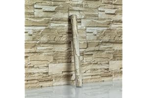 Hode Selbstklebend Tapete Steinoptik, Ziegel Klebefolie Möbel Vintage (44x600cm), Selbstklebende Folie Wasserdicht für Küche Schlafzimmer Wand, Beige Backstein Stein Tapeten Dekoratives