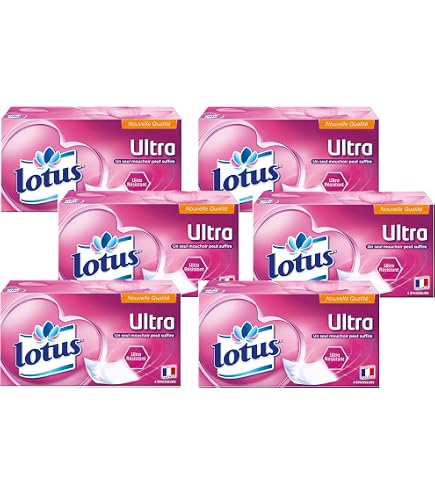 Lotus Sensitive Mouchoirs Boîte - Ultra-Doux Avec Fibres De Coton, 4 Épaisseurs, Lot De 2 Boîtes X 80 (160 Mouchoirs) - Fabriqué En France