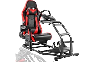 Anman Racing Simulator Cockpit Height Adjustable Racing Frame Driving Wheel Stand Compatible with Logitech G25, G27, G29, G920 Gaming Cockpit G25/G27/G29/G920 Wheel Shifter and Pedals Not Include