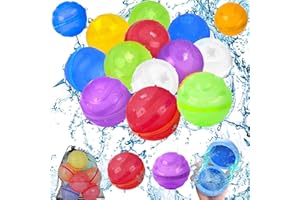Ligtmor Wasserbomben Selbstschließend, 16 Stück Wasserbomben Wiederverwendbar, Wasserbomben Magnetisch, 1 Sekunde Schnellfüll Wasserbomben Set, Geeignet für Kinder, Erwachsene, Strand, Poolparty