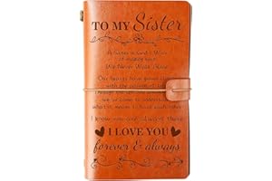 SKEXIOD Sister Gifts for Sisters from Sisters Birthday Gift Ideas - 140 Page Leather Journal Sister Gifts from Sister Christmas Birthday Graduation Back to School