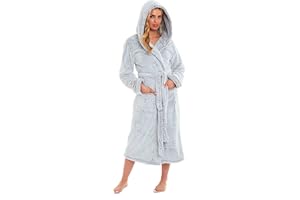 Daisy Dreamer Womens Snuggle Fleece Dressing Gown Robes Extra Long Super Soft Cuddly Velvet Touch Plush Bathrobe Gowns for Ladies