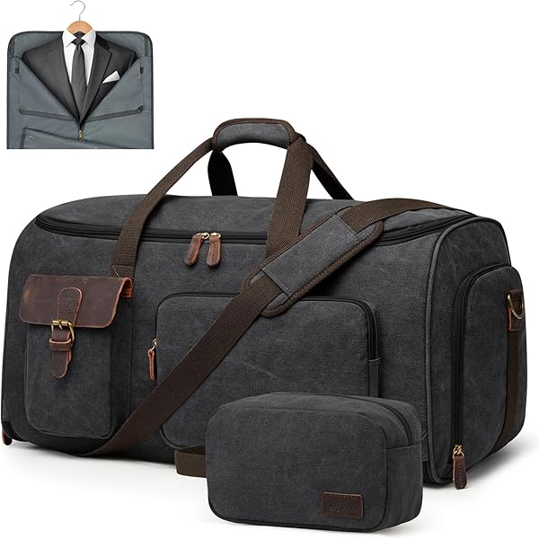S-ZONE Kledingtas voor reizen Carry on Duffle Bag voor Mannen Reizen Converteerbare Pak Tassen Carry on Bagage Opknoping Koffer Reistas met Toilettas