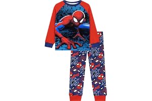 Marvel Spider-Man Väggklättrare Pyjamas För Pojkar | Stort Spider Man tryck, bekväm och kroppsnära pyjamas, mjuk bomullsbland