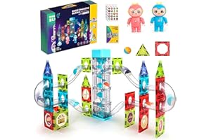 CELMAN Magnetyczne klocki konstrukcyjne - obwód dla kul, bloków magnetycznych, części i ścieżek magnetycznych dla dzieci w wieku 3, 4, 5, 10 lat i więcej, zestaw gier logicznych Montessori