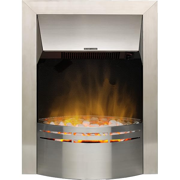 Dimplex Dakota Optiflame Inset Electric Fire, Modern Brushed Stainless  Steel Electric Flame Effect Fire, White Pebble Fuel Bed, 2kW Adjustable Fan  Heater with Thermostat, Inset Depth 7cm : Amazon.co.uk: DIY u0026 Tools