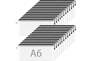 SMARPAU 24 Stück Dokumententaschen A6, Wasserdichte Dokumententasche Reissverschluss, Kunststoff Datei Tasche für Dokumente, Papier, Datei, Kosmetika, Hausaufgaben und Reisezubehör(Schwarz)