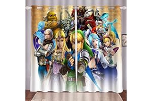 HNSRYLQX Zelda Gardinen Verdunklungsgardine Ösen Für Schlafzimmer, Verdunkelungsvorhang-Set 2er Set Für Kinderzimmer, Zelda Vorhang Blickdicht (13,220 x 215 cm(2X110X215cm))