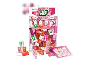 ‎NOHAWA Tic Tac Mini Travels Mix Strawberry Edition 228g Lilliput – 60x TicTac Boxen einzeln – Erdbeere, Minze, Saure Erdbeere & Orange in Tic Tac XXL Großpackung Mini Süßigkeiten + TicTacToe Spiel
