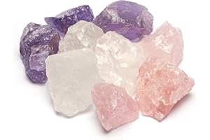 PURAJA Podstawowy zestaw wody z kamieni szlachetnych do ożywiania wody, kryształy premium, mieszanka kamieni naturalnych: kwarc różowy, ametyst, kryształ górski