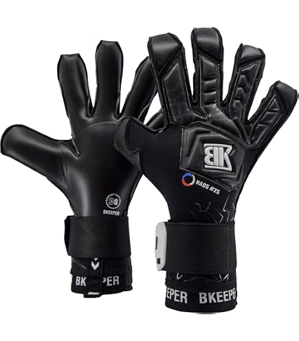 Gants De Gardien De But BKeeper NAOS #25 - Taille 9, Blanc, Mousse Contact, Coupe Hybride Pour Adultes
