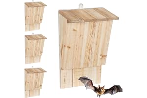 Relaxdays Fladdermuslåda 4-pack, väderbeständig, tallen, natur