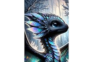 GDYEEH Bunter Drache Diamond Painting Erwachsene, 5D Diamant Painting Bilder Anfänger, DIY Traumland Runder Vollbohrer Diamanten Malerei Stickerei Set Kreuzstich Geschenke Home Wand Dekor 30x40cm