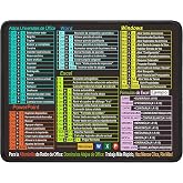 Shortcuts Spanish Mouse Pad, 210 x 260 x 21 mm Mouse Mat with Excel Shortcuts, Desk Mat for PC Office Keyboard and Spreadshee
