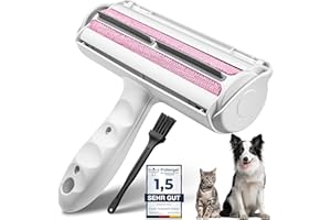 FusselZz® Home Premium - Rotolo di pelucchi rosa per rimuovere peli di animali domestici, autopulente, per rimuovere peli di gatto e peli di cane, riutilizzabile su divano, tappeto e letto