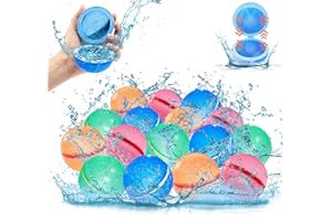 BOPICOKOK Palloncini Acqua Riutilizzabili, gavettoni riutilizzabili, a riempimento rapido e autosigillanti, giochi all'aperto, giocattoli per piscina estiva, giochi acqua per bambini e adulti (20 pezzi)