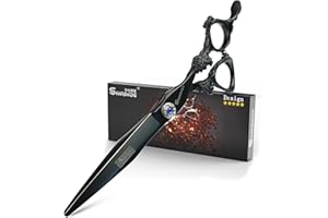 SHARONDS 6/7/7.5/8 pulgadas peluquería profesional tijeras de plata de alta dureza 400c acero inoxidable peluquería tijeras tienda de peluquería herramientas especiales (7 pulgadas planas-B)