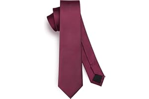 HISDERN Męski krawat, wąski, jednokolorowy, jedwabny krawat dla mężczyzn, klasyczny, formalny, elegancki krawat, na wesele, imprezę, biznesowy krawat, 6 cm