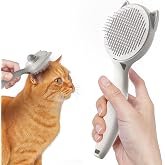 Kedi K&ouml;pek Tarağı &ndash; Otomatik Temizlenen D&uuml;ğmeli Evcil Hayvan Tarağı, Masaj Etkili Yumuşak Tarama Fır&ccedil;ası, Kolay Temizlenen Pr