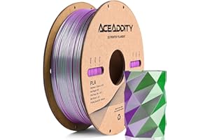 Aceaddity Silk Magic PLA Filament pour imprimante 3D, co-extrusion bicolore 1,75 mm, filament PLA pour impression 3D, PLA coextrudé en soie brillante, 1 kg/2,2 lb (Pourpre-Vert)