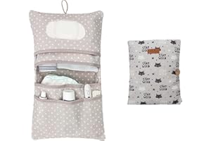 HAMUR HOME Porta Pannolini Borsa Da Appendere Pieghevole Da Passeggio Organizzatore Pannolini Alta qualità Portatile Piccola Borsa Per Pannolini Per La Mamma 2in1