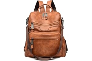 Monitika Bolsos Mochila Mujer Impermeable Cuero Bolsos bandolera Bolso Casual Viaje Mochilas